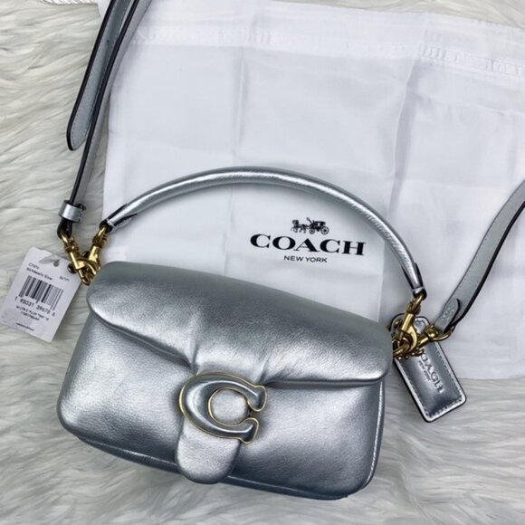 Pillow Tabby Shoulder Bag 18 Metallic Silver